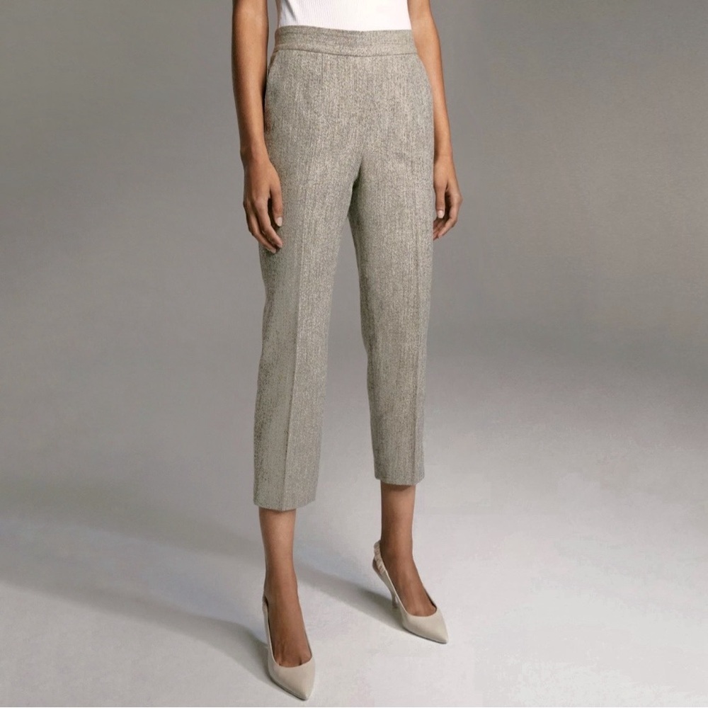 Aritzia Babaton Conan Pant Speckled Tweed Cotton Wool Silk Blend Crop Trouser 2